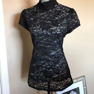 NWOT Express lace top with cutout back